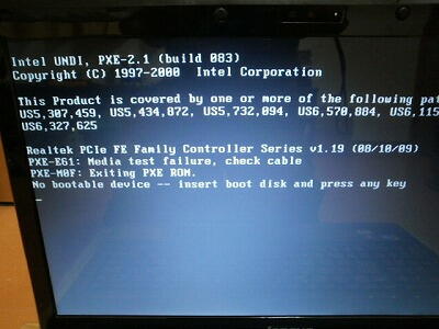 No bootable deviceŃn[hfBXNFȂ